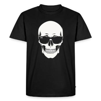 Skeleton with sunglasses in black and white vector - Men's Premium Organic T-Shirt - black - Front - Nico (187cm)
