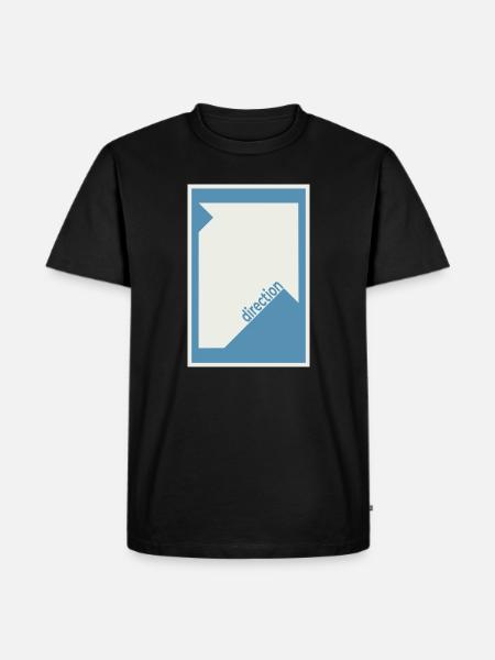 Direction Poster Blue – Modern Minimal - Men's Premium Organic T-Shirt - black