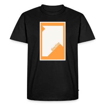Direction Poster Orange – Modern Graphic - Men's Premium Organic T-Shirt - black - Front - Nico (187cm)