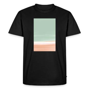 Bloc vert orange - personnalisable - T-shirt Premium bio Homme - noir - Devant - Nico (187cm)