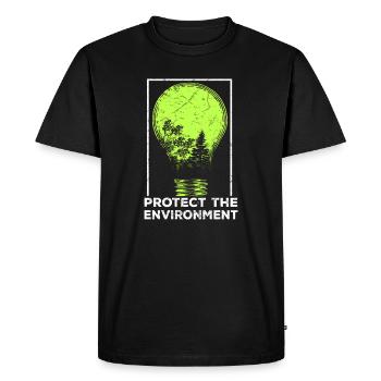 Protéger la nature - T-shirt Premium bio Homme - noir - Devant - Nico (187cm)