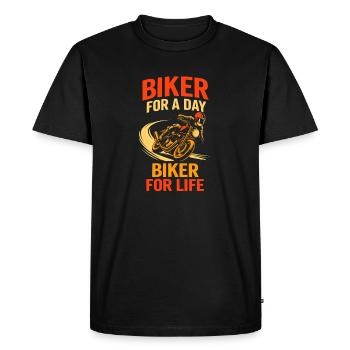 Biker For Life – passion pour la moto - T-shirt Premium bio Homme - noir - Devant - Nico (187cm)