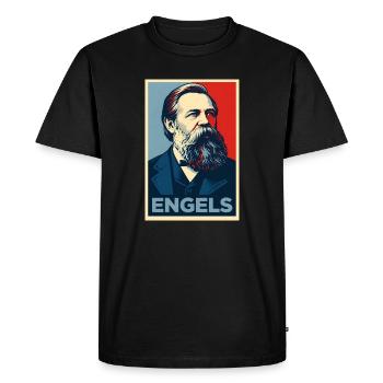Portrait pop art d’Engels - T-shirt Premium bio Homme - noir - Devant - Nico (187cm)