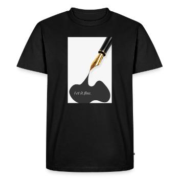 Let it flow minimalist poster pen holder art - Men's Premium Organic T-Shirt - black - Front - Nico (187cm)