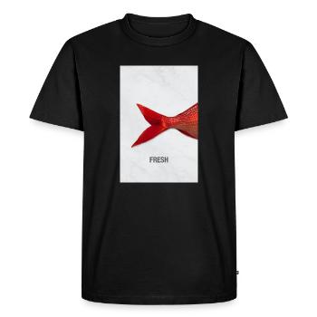 Fresh Fish Minimal Design Modern - Men's Premium Organic T-Shirt - black - Front - Nico (187cm)