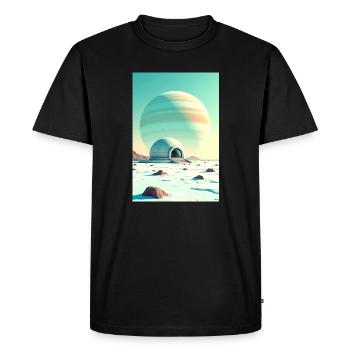 Paysages spatiaux rétro futuristes Esthétique des années 1960 - T-shirt Premium bio Homme - noir - Devant - Nico (187cm)