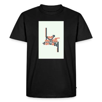 Keep Moving Forward Minimal Typography - Men's Premium Organic T-Shirt - black - Front - Nico (187cm)