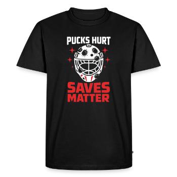 Gardien de but de hockey Cadeau de but Vie de gardien de hockey - T-shirt Premium bio Homme - noir - Devant - Nico (187cm)