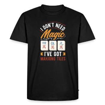 C’est l’heure du Mahjong - T-shirt Premium bio Homme - noir - Devant - Nico (187cm)