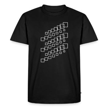 Cascade carrée géométrique - T-shirt Premium bio Homme - noir - Devant - Nico (187cm)