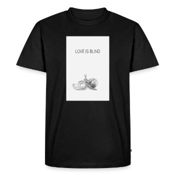 L’amour est aveugle Humour drôle d’escargot Design - T-shirt Premium bio Homme - noir - Devant - Nico (187cm)