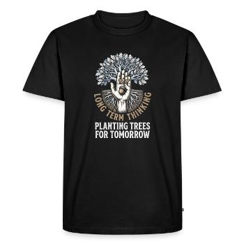 Plantation à long terme - T-shirt Premium bio Homme - noir - Devant - Nico (187cm)
