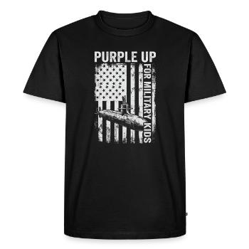 Violet pour les enfants militaires (sous-catégorie Enfant militaire) - T-shirt Premium bio Homme - noir - Devant - Nico (187cm)