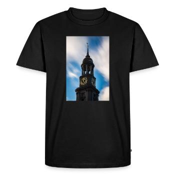 Hamburg: St. Michael's Church (Der Michel) - Men's Premium Organic T-Shirt - black - Front - Nico (187cm)
