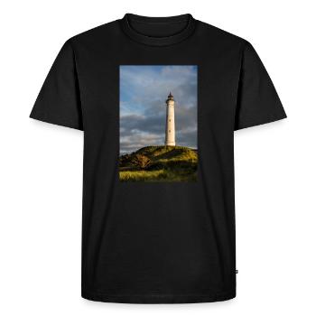 Phare de Lyngvig Fyr au Danemark - T-shirt Premium bio Homme - noir - Devant - Nico (187cm)