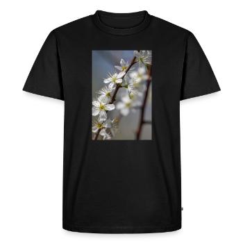 Des cerisiers blancs délicats au printemps - T-shirt Premium bio Homme - noir - Devant - Nico (187cm)