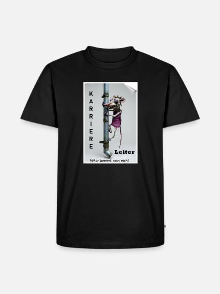Karriereleiter Ratte Karikatur - Männer Premium Bio T-Shirt - Schwarz