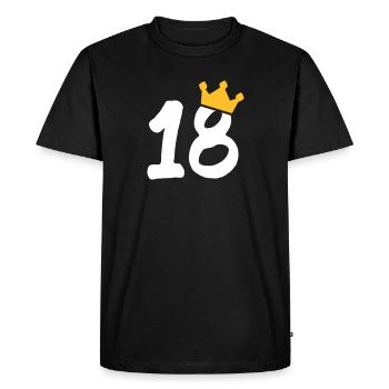 18 Couronne 18 anniversaire 18 ans - T-shirt Premium bio Homme - noir - Devant - Nico (187cm)