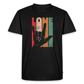 Amour Fierté sourde - T-shirt Premium bio Homme - noir - Devant - Nico (187cm)