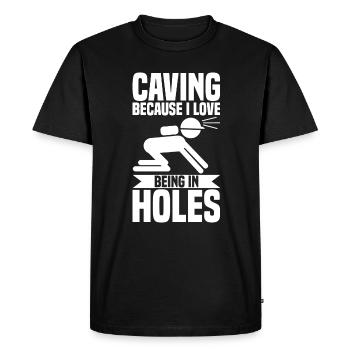 Caver Caving - Men's Premium Organic T-Shirt - black - Front - Nico (187cm)