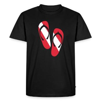 Pantoufles rouges et blanches - T-shirt Premium bio Homme - noir - Devant - Nico (187cm)