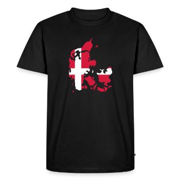 Denmark, flag - Men's Premium Organic T-Shirt - black - Front - Nico (187cm)