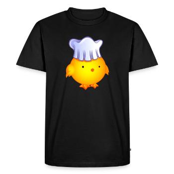 poussin cuisinier.png - T-shirt Premium bio Homme - noir - Devant - Nico (187cm)