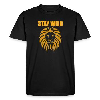 STAY WILD - Men's Premium Organic T-Shirt - black - Front - Nico (187cm)