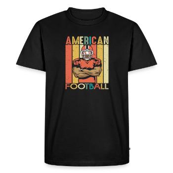 American football - T-shirt Premium bio Homme - noir - Devant - Nico (187cm)