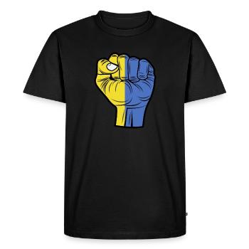 I Stand With Ukraine i support Ukraine - Men's Premium Organic T-Shirt - black - Front - Nico (187cm)