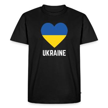 Je soutiens l’Ukraine - T-shirt Premium bio Homme - noir - Devant - Nico (187cm)