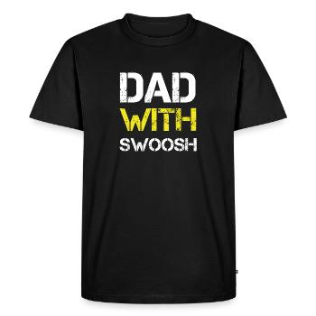 Dad with swoosh - Men's Premium Organic T-Shirt - black - Front - Nico (187cm)