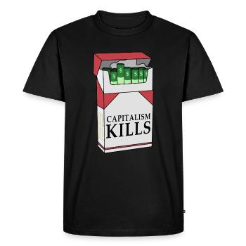 Le capitalisme tue - T-shirt Premium bio Homme - noir - Devant - Nico (187cm)