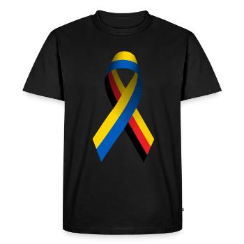 Germany for peace in Ukraine - Men's Premium Organic T-Shirt - black - Front - Nico (187cm)