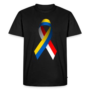 Poland for peace in Ukraine - Men's Premium Organic T-Shirt - black - Front - Nico (187cm)