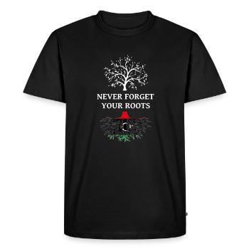 La Libye n’oublie jamais ses racines - T-shirt Premium bio Homme - noir - Devant - Nico (187cm)