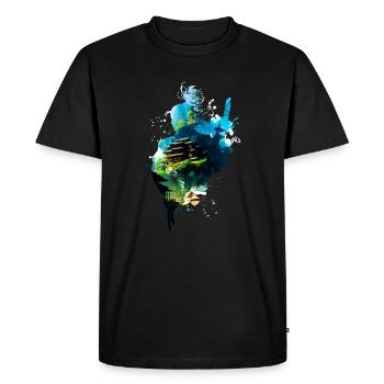 Samurai Anime Style - Men's Premium Organic T-Shirt - black - Front - Nico (187cm)