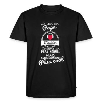 Papa musicien - T-shirt Premium bio Homme - noir - Devant - Nico (187cm)