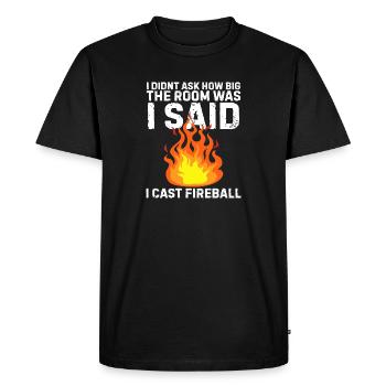 Fireball jeu de plateau Nerd Geek cadeau - T-shirt Premium bio Homme - noir - Devant - Nico (187cm)