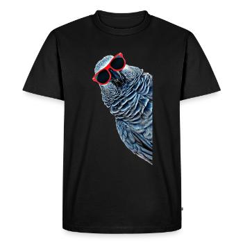 Cadeau de perroquet gris africain - T-shirt Premium bio Homme - noir - Devant - Nico (187cm)