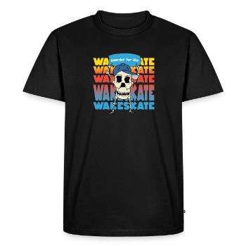 Boarder for life wakeskate Water Sports Skull - Men's Premium Organic T-Shirt - black - Front - Nico (187cm)