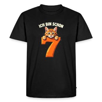 7ème anniversaire fille garçon chat je suis belle - T-shirt Premium bio Homme - noir - Devant - Nico (187cm)