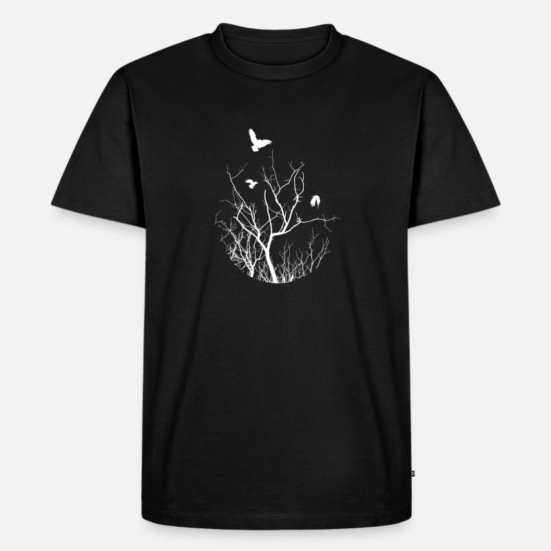 Vogel - Männer Premium Bio T-Shirt - Schwarz