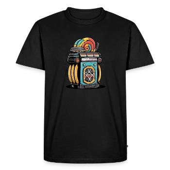 Juke box des années 70 n°3 - T-shirt Premium bio Homme - noir - Devant - Nico (187cm)