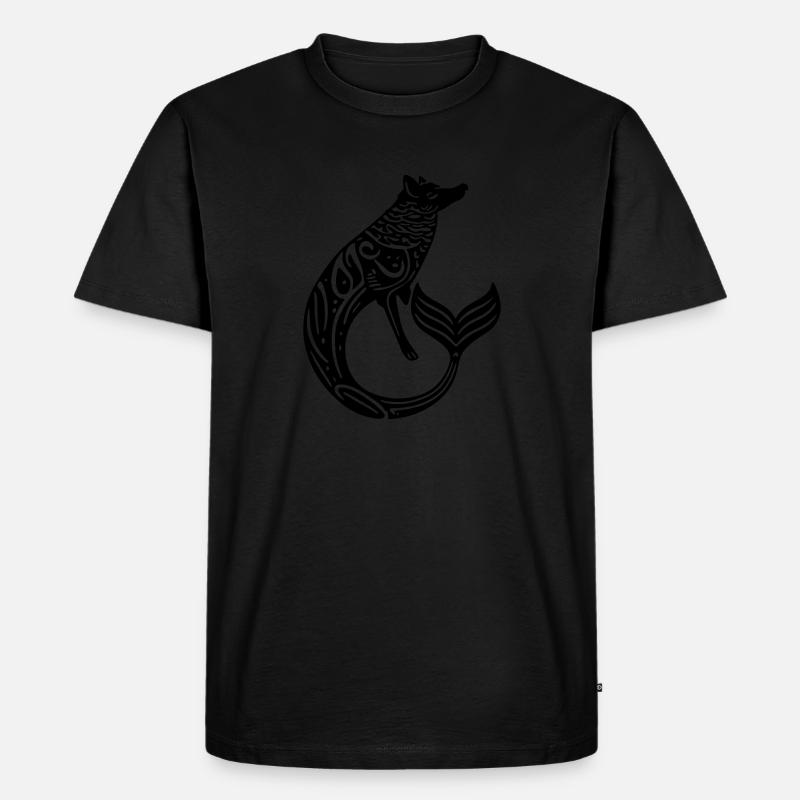 Seebarsch - Männer Premium Bio T-Shirt - Schwarz