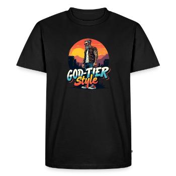 Style de niveau divin - Hipster Zeus - T-shirt Premium bio Homme - noir - Devant - Nico (187cm)