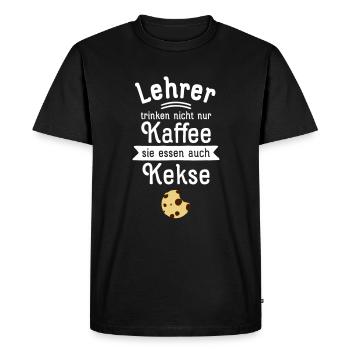 Lehrer Trinken Nicht Nur Kaffee - Men's Premium Organic T-Shirt - black - Front - Nico (187cm)