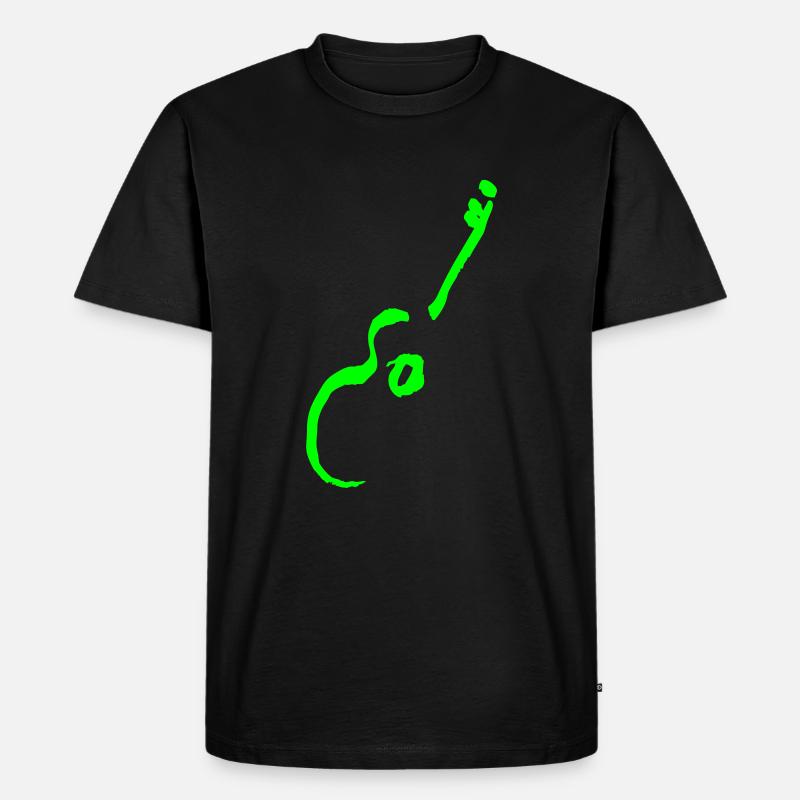 Gitarre - Männer Premium Bio T-Shirt - Schwarz