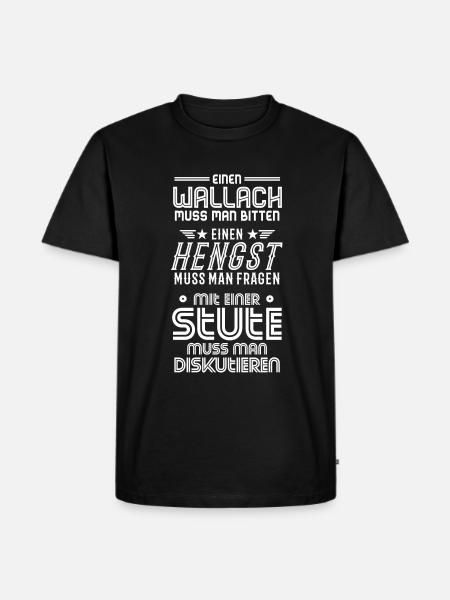 Wallach Hengst und Stute - Männer Premium Bio T-Shirt - Schwarz