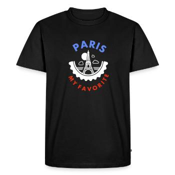 The city of Paris Eiffel Tower Paris gift idea - Men's Premium Organic T-Shirt - black - Front - Nico (187cm)